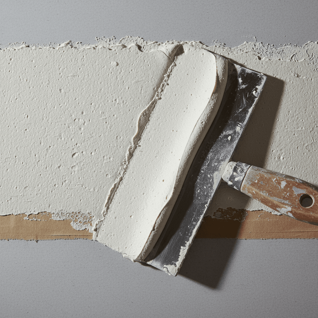 Preparing a ceiling for skimming, taping joints before the finish coat